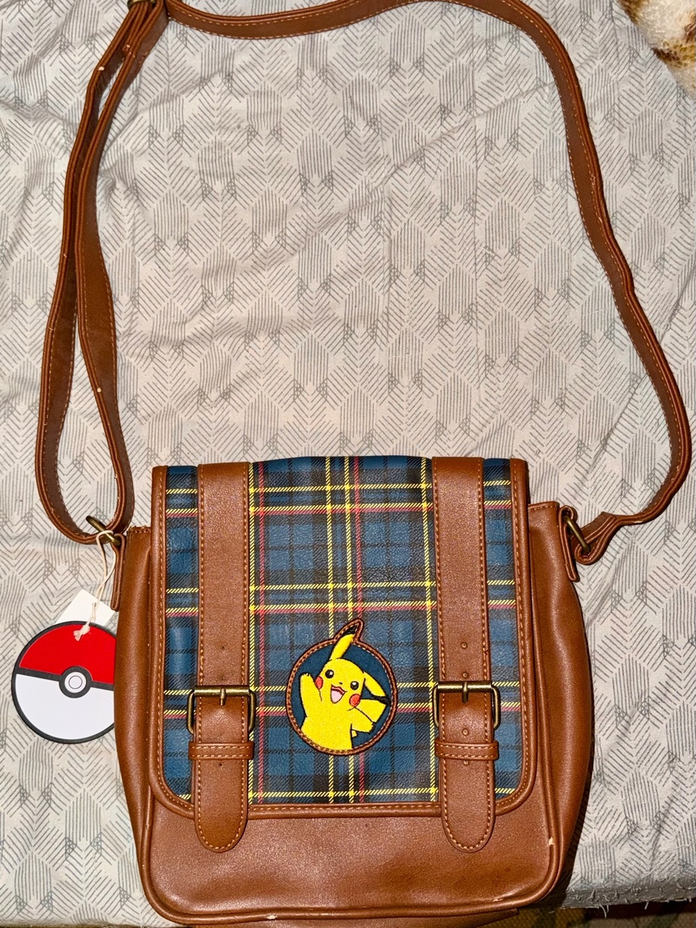 Loungefly x Pokemon Plaid Pikachu Crossbody Bag